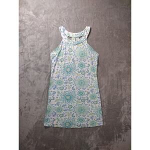 Banana Boat Dress UPF 50+ Womens L White Blue Green Floral Beach Swim Lake